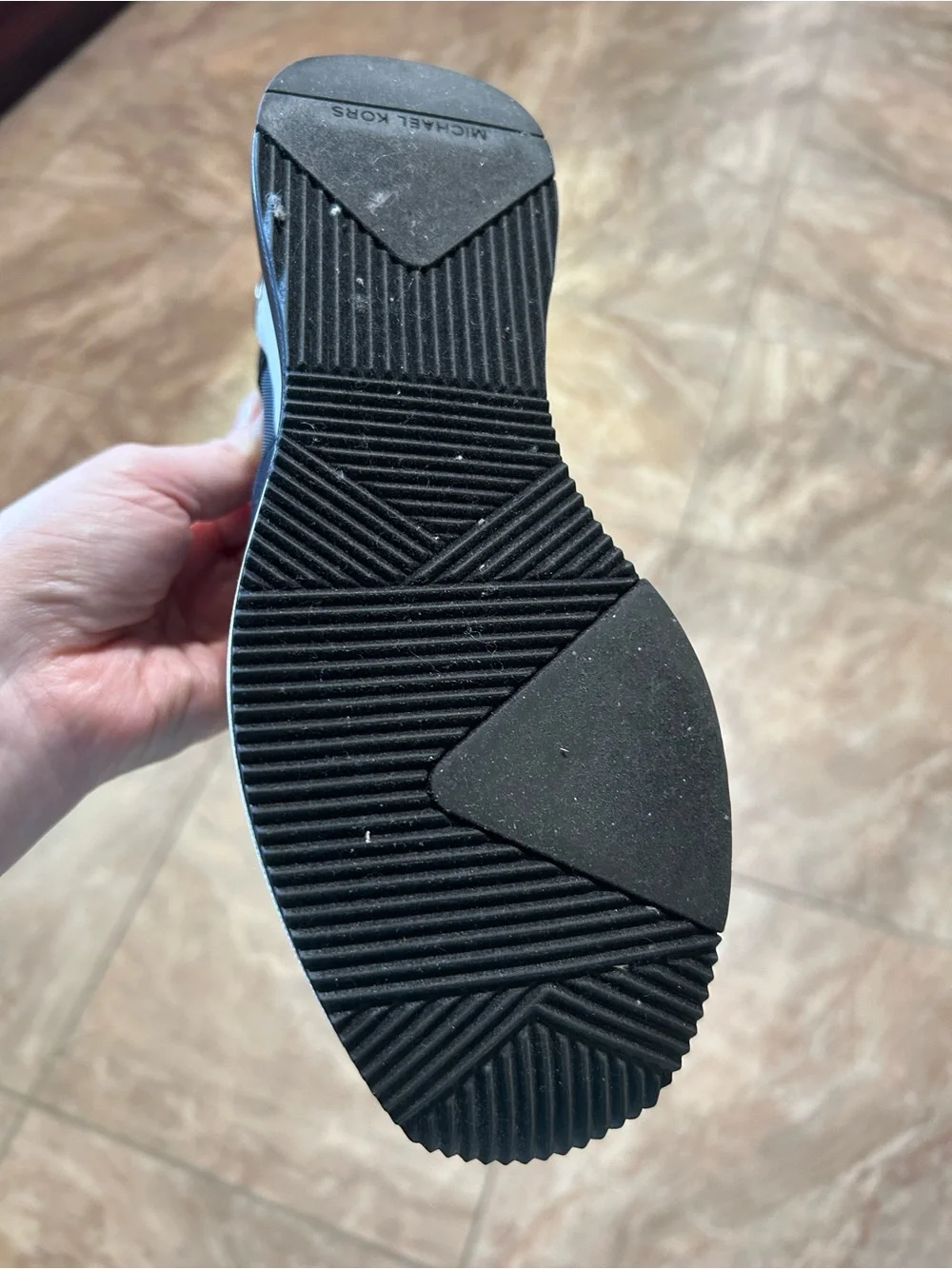 Michael Kors Black and White Slip-On MK Logo Sneakers
